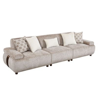 Valira 4 Seater Fabric Sofa - Beige