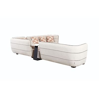 Mikhail Fabric Sectional Corner Sofa W/ Table - Beige