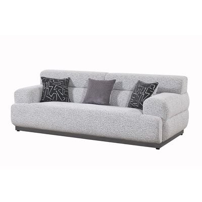 Alistar 4+3+3 Seater Fabric Sofa Set - Grey 