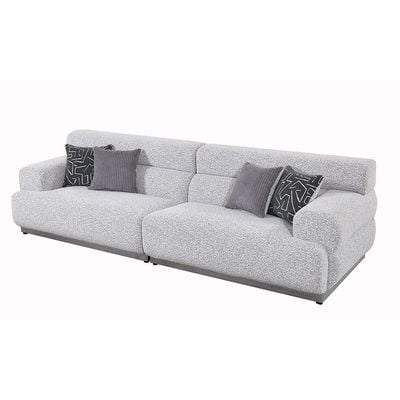 Alistar 4+3+3 Seater Fabric Sofa Set - Grey 