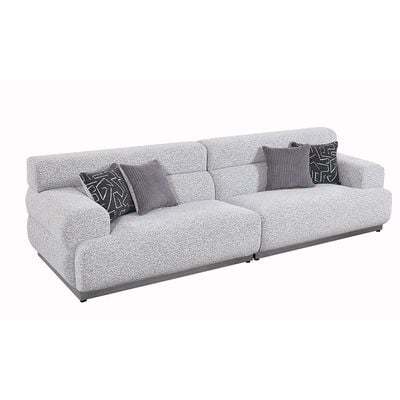 Alistar 4+3+3 Seater Fabric Sofa Set - Grey 