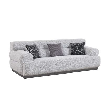 Alistar 4+3+3 Seater Fabric Sofa Set - Grey 