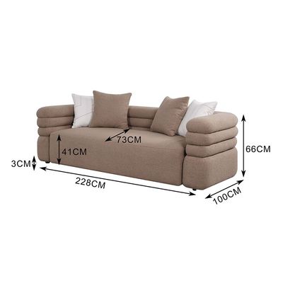 Pentos 4+3 Seater Fabric Sofa Set- Brown