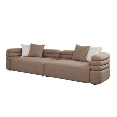 Pentos 4+3 Seater Fabric Sofa Set- Brown