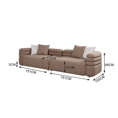 Pentos 4+3 Seater Fabric Sofa Set- Brown