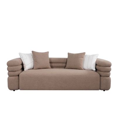 Pentos 4+3 Seater Fabric Sofa Set- Brown