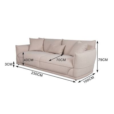 Baela 3+1+1 Seater Fabric Sofa Set- Beige