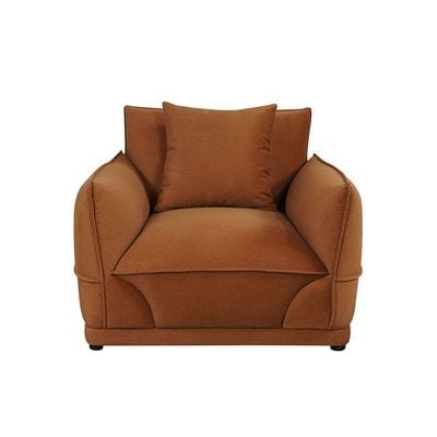 Baela 1-Seater Fabric Sofa - Dark Brown - With 2-Year Warranty