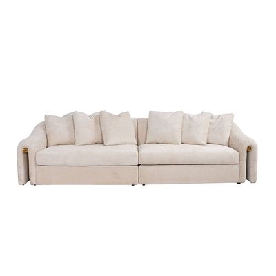 Belosie 4+3 Seater Fabric Sofa Set - Beige