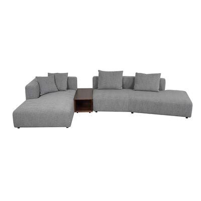 Smith Left Corner Fabric Sofa W/ 1 Table - Grey