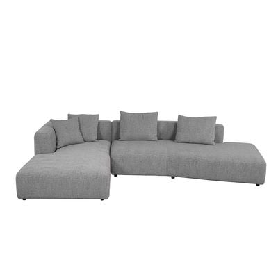 Smith Left Corner Fabric Sofa W/ 1 Table - Grey