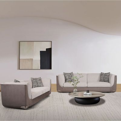 Rikkon 7-Seater Fabric Sofa Set - Grey - With 2-Year Warranty 