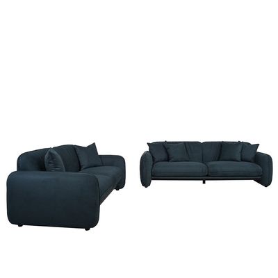 Edilbert 3+2 Seater Fabric Sofa Set- Teal Blue