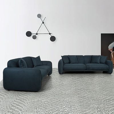 Edilbert 3+2 Seater Fabric Sofa Set- Teal Blue