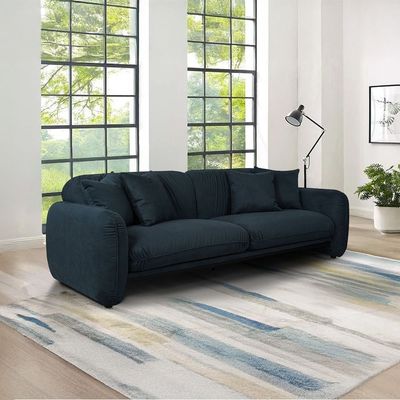 Edilbert 3-Seater Fabric Sofa - Teal Blue - With 2-Year Warranty