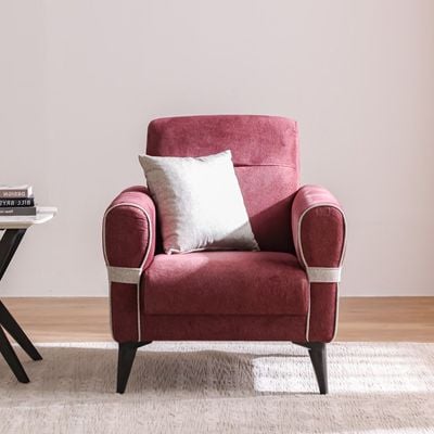 Dalin 1 Seater Fabric Sofa - Burgundy