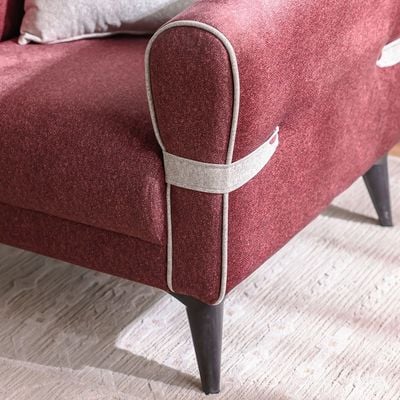 Dalin 1 Seater Fabric Sofa - Burgundy