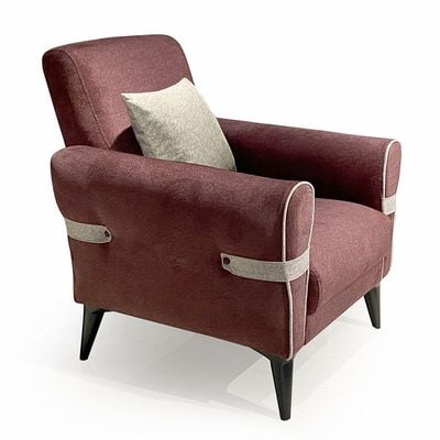 Dalin 1 Seater Fabric Sofa - Burgundy