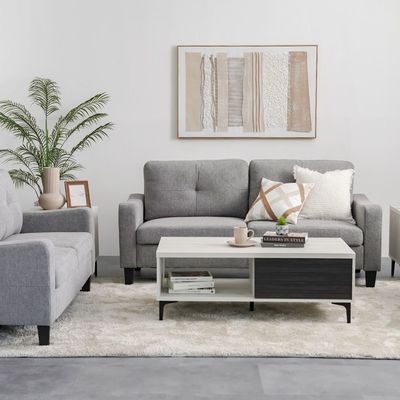 Supreme 3+2+1 Seater Fabric Sofa Set - Grey