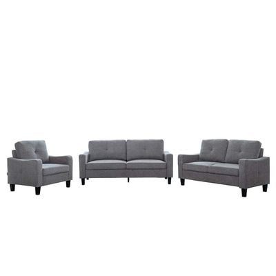 Supreme 3+2+1 Seater Fabric Sofa Set - Grey