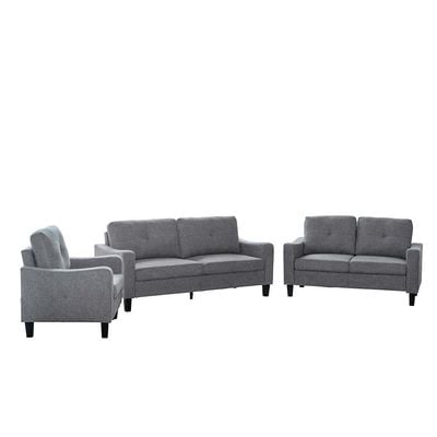 Supreme 3+2+1 Seater Fabric Sofa Set - Grey