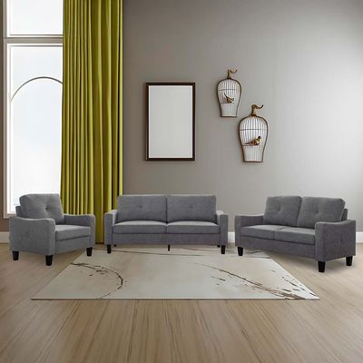 Supreme 3+2+1 Seater Fabric Sofa Set - Grey