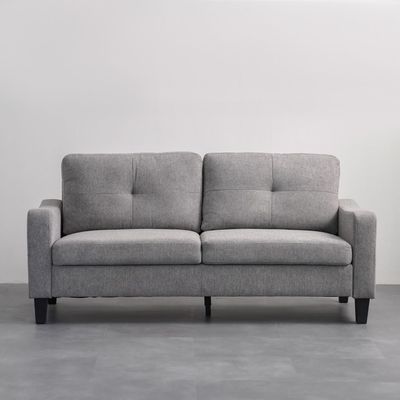 Supreme 3-Seater Fabric Sofa - Grey - With 2-Year Warranty