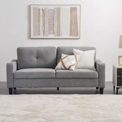 Supreme 3-Seater Fabric Sofa - Grey - With 2-Year Warranty