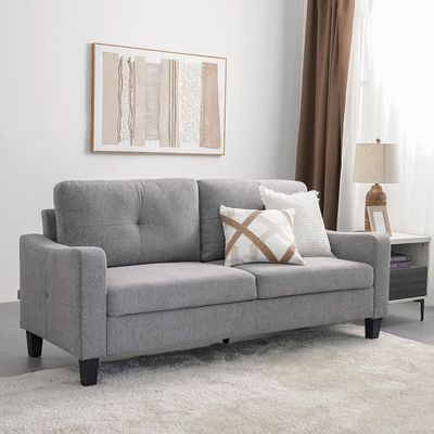 Supreme 3-Seater Fabric Sofa - Grey - With 2-Year Warranty