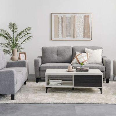 Supreme 3-Seater Fabric Sofa - Grey - With 2-Year Warranty