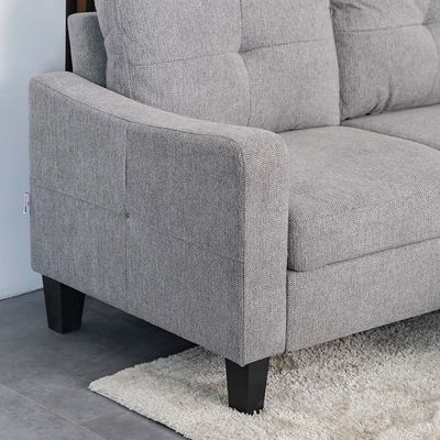 Supreme 3-Seater Fabric Sofa - Grey - With 2-Year Warranty