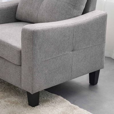 Supreme 1-Seater Fabric Sofa - Grey - With 2-Year Warranty