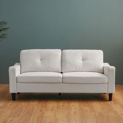 Supreme 3-Seater Fabric Sofa - Cream - With 2-Year Warranty