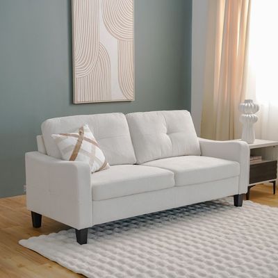 Supreme 3-Seater Fabric Sofa - Cream - With 2-Year Warranty