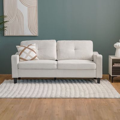 Supreme 3-Seater Fabric Sofa - Cream - With 2-Year Warranty