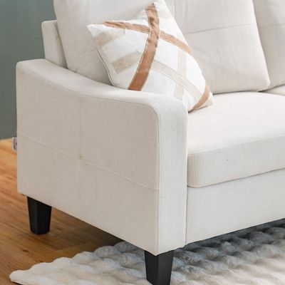 Supreme 3-Seater Fabric Sofa - Cream - With 2-Year Warranty