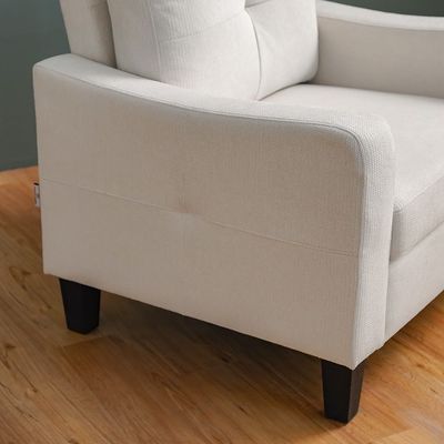 Supreme 1-Seater Fabric Sofa - Cream - With 2-Year Warranty