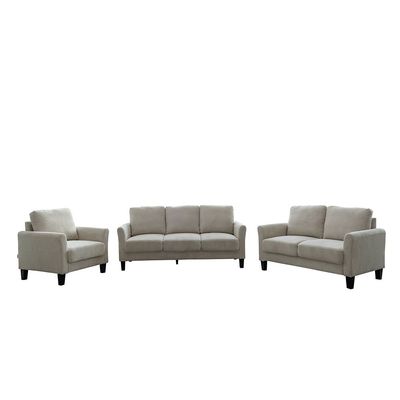 Gamorah 3-Seater Fabric Sofa - Beige - With 2-Year Warranty