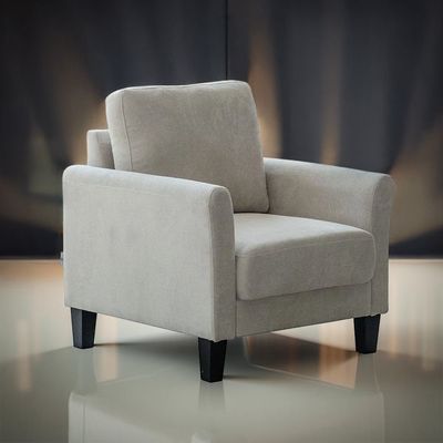 Gamorah 1-Seater Fabric Sofa - Beige - With 2-Year Warranty
