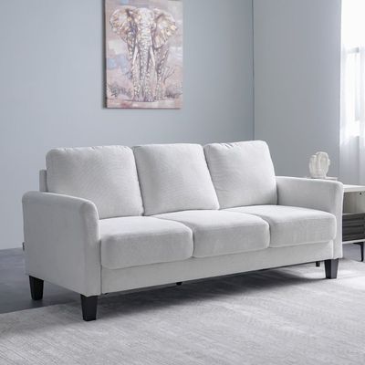 Gamorah 3-Seater Fabric Sofa - Cream - With 2-Year Warranty