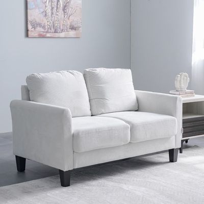 Gamorah 2-Seater Fabric Sofa - Cream - With 2-Year Warranty