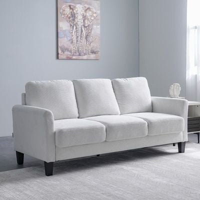 Gamorah 3+1 Seater Fabric Sofa Set Cream- Combo