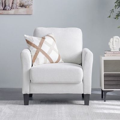 Gamorah 3+1 Seater Fabric Sofa Set Cream- Combo