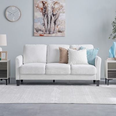 Gamorah 3+1 Seater Fabric Sofa Set Cream- Combo