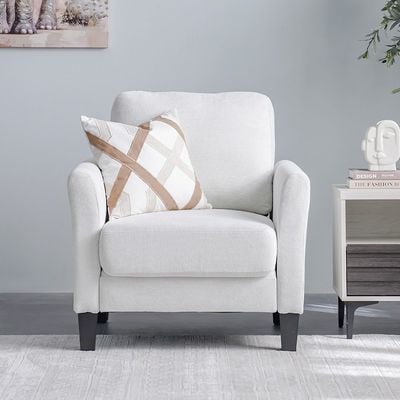 Gamorah 1-Seater Fabric Sofa - Cream - With 2-Year Warranty 