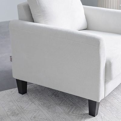 Gamorah 1-Seater Fabric Sofa - Cream - With 2-Year Warranty 