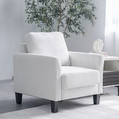 Gamorah 1-Seater Fabric Sofa - Cream - With 2-Year Warranty 