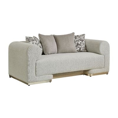 Moldova 2 Seater Fabric Sofa - Grey/Champagne Silver