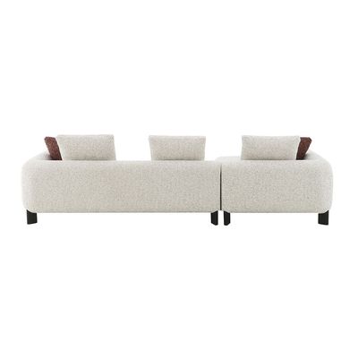 Twill Sectional  Fabric Left Corner Sofa - Light Grey