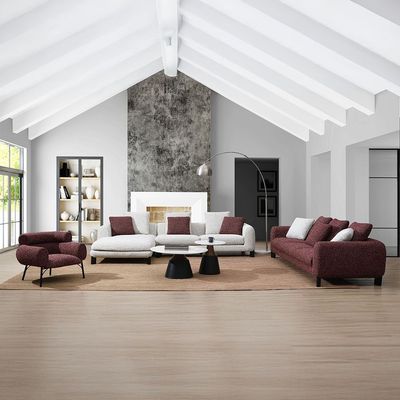 Twill Sectional  Fabric Left Corner Sofa - Light Grey